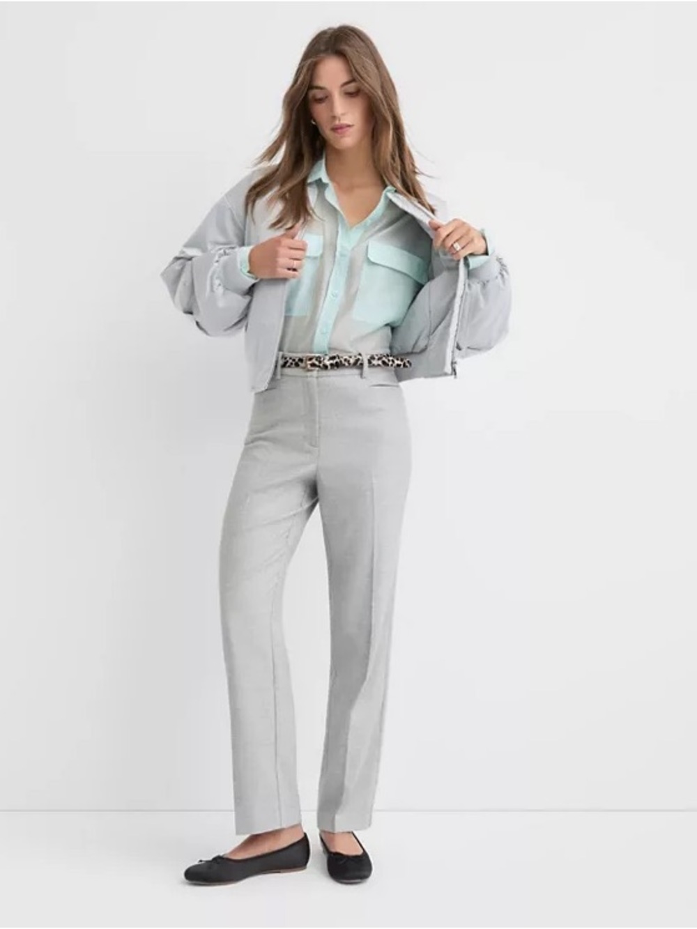 Petite Parker Straight Pants In Shimmer